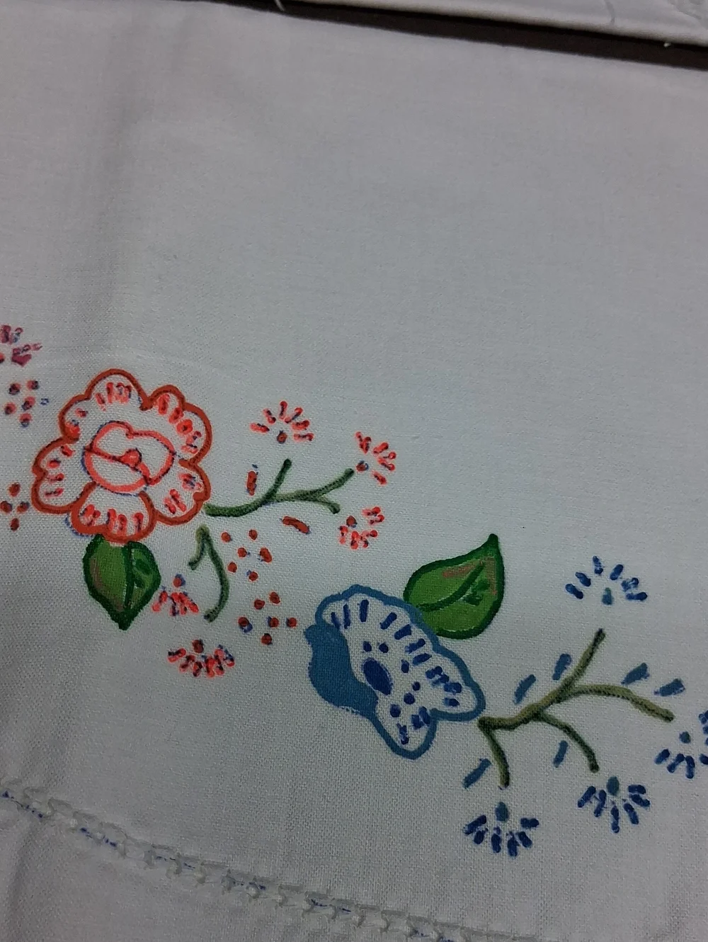 Vintage pair of pillowcases with floral design‎ cottage core, estate